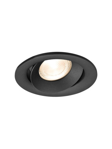 Арматура за вграждане TETRA-E, кръгла, за халогенни и LED луни, черна, GU10, BH03-04121, подвижна