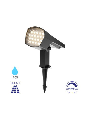 Соларна градинска LED лампа, за земя, 12W, 2в1, сива, IP65, BG36-00582, BRAYTRON