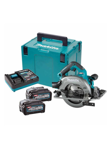 Циркуляр акумулаторен безчетков Makita HS004GM202, 40V, XGT, 2x4Ah, 190 мм