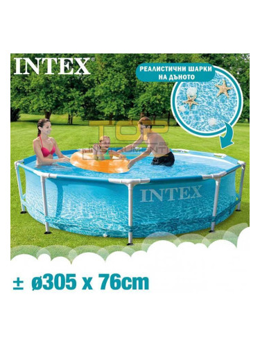 Басейн с метална конструкция 305x76 см, INTEX 28208NP, с филтърна помпа