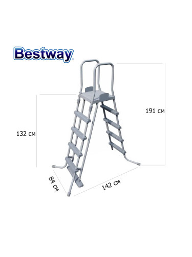 Стълба за басейни с височина до 132 см, 191x84x142см, Bestway 58332 Flowclear