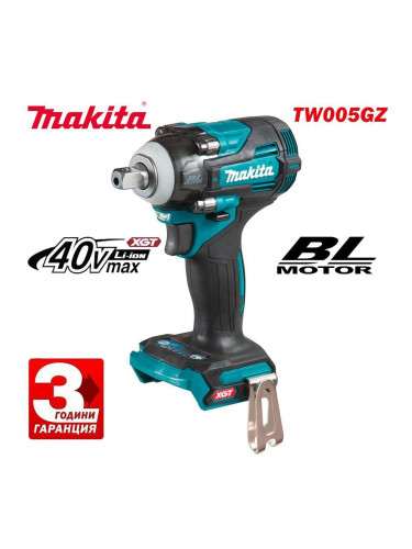 Гайковерт акумулаторен, ударен, безчетков, Makita TW005GZ, 40V, XGT, 630Nm