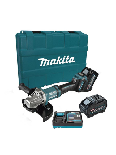 Ъглошлайф акумулаторен, безчетков, Makita GA038GT201, 40V, XGT, 2x5Ah, 230 мм