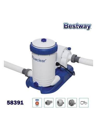 Филтърна помпа за басейни, 350W, 9463 л/час, Bestway 58391 Flowclear