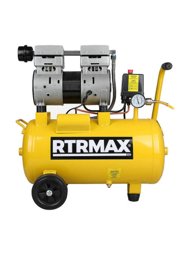 Тих безмаслен въздушен компресор 750W, 24л, 8bar, RTRMAX RTM732