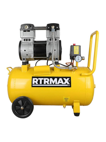 Тих безмаслен въздушен компресор, 50 л, 1100 W, 8 бара, RTRMAX RTM735