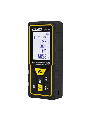 Лазерна ролетка 50 м, 7 функции, RTRMAX RTM035
