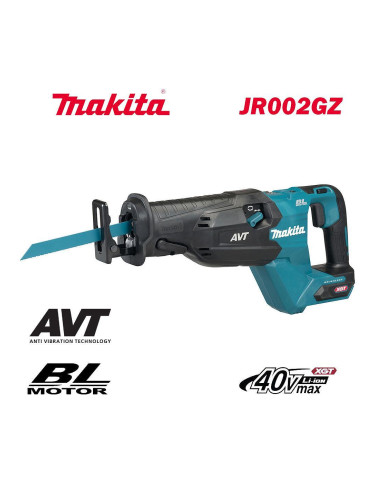 Саблен трион акумулаторен, безчетков, Makita JR002GZ, 40V, XGT, 32 мм ход на ножа