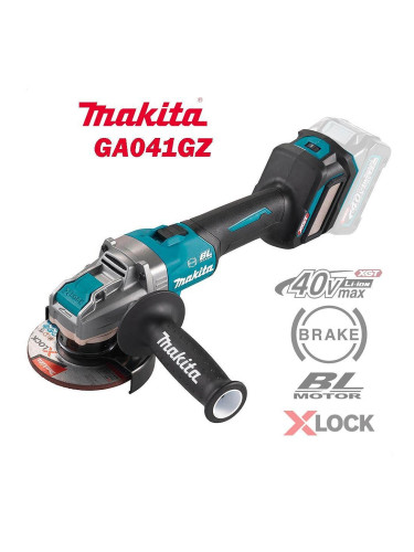 Ъглошлайф акумулаторен, безчетков, Makita GA041GZ, 40V, XGT, 125 мм