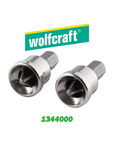 Държач за битове с дълбочинен ограничител, PZ2, 25 мм, 2бр., Wolfcraft 1344000