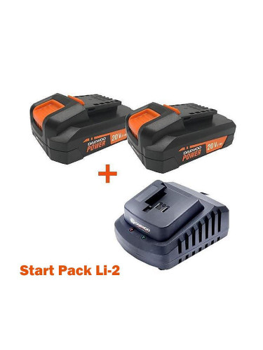 Зарядно устройство бързо с батерии 20V, 2x2Ah, DAEWOO START PACK Li-2 UNI-BAT