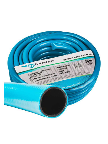 Маркуч градински трислоен 3/4", 20 м, TopGarden 402117