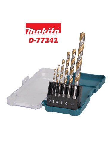 Свредла за метал HSS-Co, 2-8 мм, Makita D-77241, 6 бр.