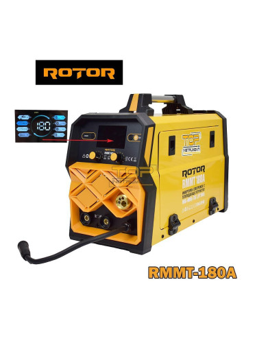 Телоподаващ апарат комбиниран с инверторен електрожен ROTOR RMMT180A, 20-180A, MIG/MMA/TIG, работа с и без газ