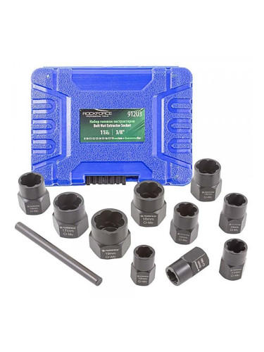 Екстрактори за болтове и гайки RockForce RF-912U3, 9-19 мм, 3/8", 10 бр.