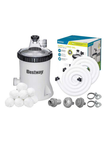 Филтърна помпа за басейни, Bestway 58870 Polysphere, 5678 л/ч, с филтриращи топки