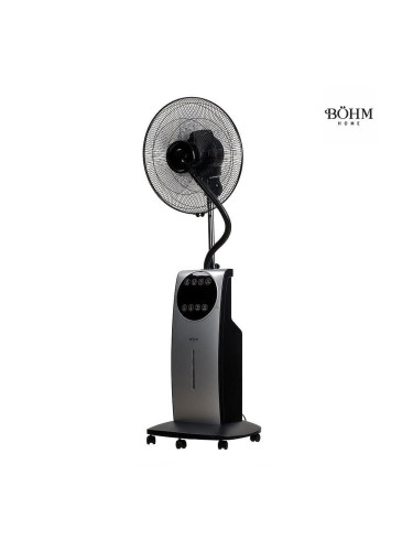 Вентилатор с водна мъгла, електрически, BÖHM BSP40-ED, 90W, 16", 125 см,  3.1 л резервоар, 3 скорости, дистанционно управление, на колела