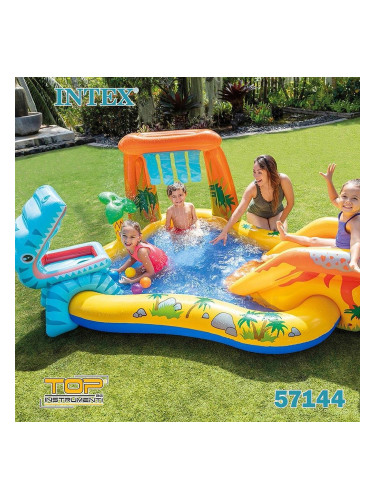 Надуваем детски игрален център, 249x191x109 см, INTEX 57444 Dinosaur Play Center
