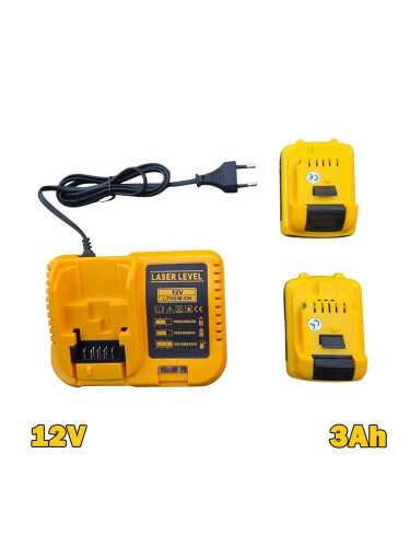 Батерии и зарядно за лазерен нивелир, Li-Ion, 2x3Ah, 12V, 1.8A