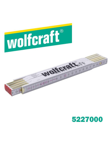 Метър сгъваем, дърводелски, Wolfcraft 5227000, 2 метра