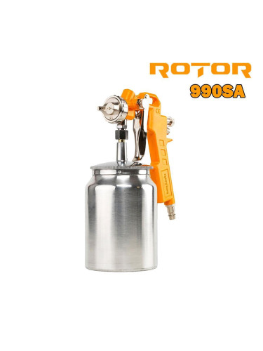 Пистолет за боядисване, пневматичен, ROTOR 990SA, 990 мл, 3-4 bar, 1/4", метален резервоар