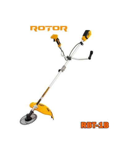 Тример акумулаторен, ROTOR RBT-1B, 21V, 22.5 см, безчетков мотор, с нож и корда