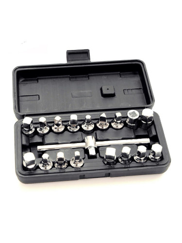 Ключове за пробки на картер, Stahlmayer, 1/4", 1/2", 18 бр.