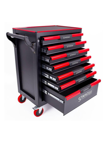 Количка за инструменти Stahlmayer Red Line, 7 чекмеджета, празна, 770x965x455 мм