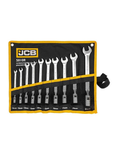 Ключове звездогаечни глухи 8-21 мм, JCB 5010R, чупещо рамо, 10 бр.