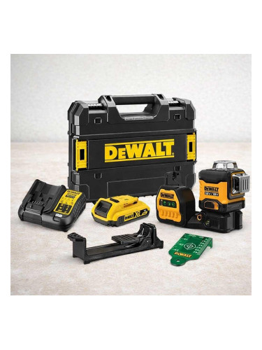 Нивелир лазерен DeWALT DCE089D1G18 12/18V с 1 батерия и зарядно 18V 2Ah, 70 м, 0.3 мм/м