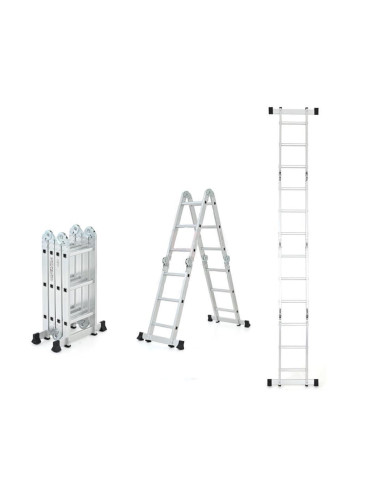 Стълба алуминиева мултифункционална 3.50 м, 4x3 стъпала ТУНДЖА