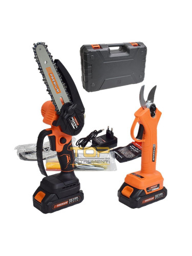 Акумулаторни инструменти PREMIUM (Мини резачка + Лозарска ножица), 21V, 2x2Ah, 25 мм