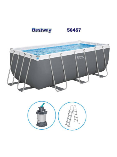 Басейн с метална конструкция 412x201x122 см Bestway 56457 Steel Pro Max, с филтърна помпа и стълба