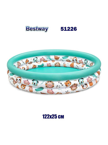 Басейн детски надуваем 122x25 см Bestway 51226 Safari Pals Kiddie Pool