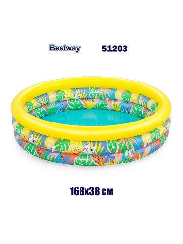 Басейн детски надуваем 168x38 см, Bestway 51203 Floral Paradise