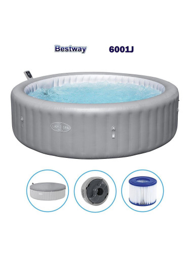Джакузи надуваемо 236x71 см, Bestway 6001J Lay-Z-Spa Hawaii Smart AirJet, с филтърна система, покривало и дозатор