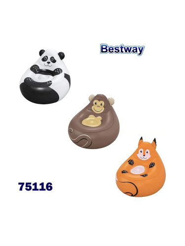 Кресло надуваемо, детско, 72x72x64 см, Bestway 75116 Cozy Critters Air Chair, 3 различни модели