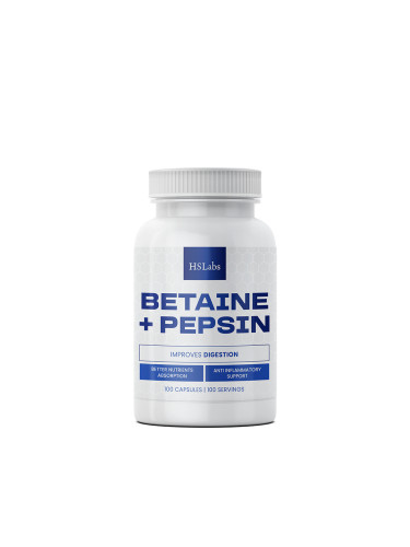 HS Labs - BETAINE & PEPSIN - 100 Капсули