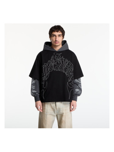 Суитшърт PLEASURES Dragon Layered Hoodie Faded Black L
