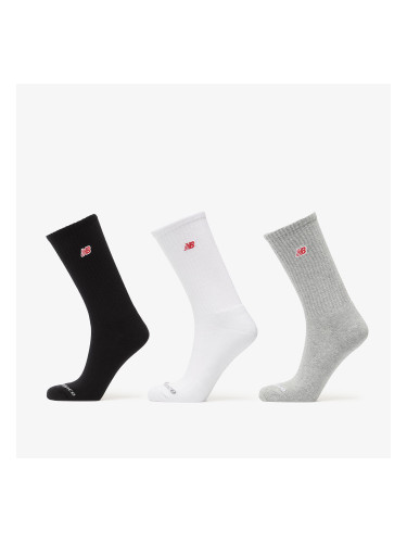 Чорапи New Balance Red Patch Logo Crew Socks 3-Pack Black/ White/ Grey M