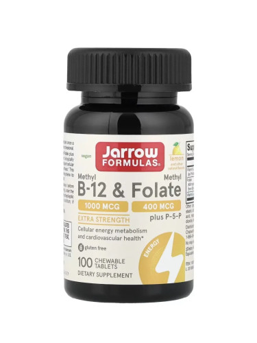 JARROW FORMULAS - Methyl B-12 & Methyl Folate - 100 chewable tabs