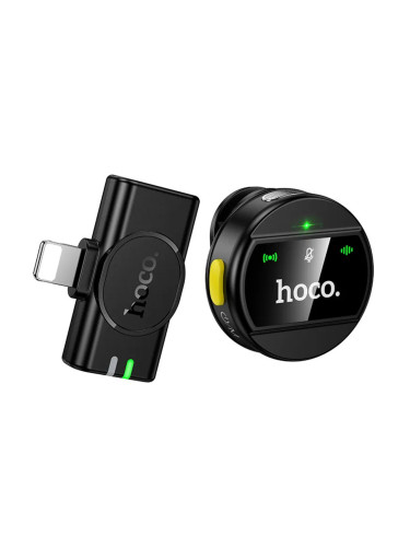 Безжичен микрофон Lightning Hoco L21, с приемник, черен