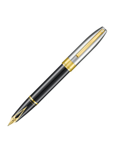 Писалка Sheaffer Legacy - Glossy Black and Chrome Bi-color with 14K PVD Trims, M