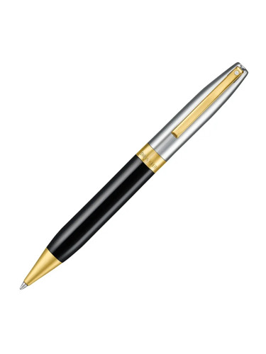 Химикалка Sheaffer Legacy - Glossy Black and Chrome Bi-color with 14K PVD Trims