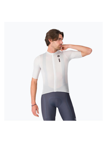 Мъжка тениска за колоездене Castelli Drittone Logo white/black