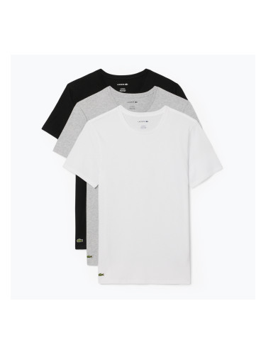 Мъжка тениска Lacoste TH9007 3-pack white/silver chine/black