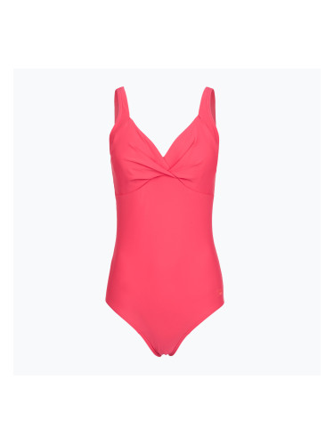Дамски цял костюм за плуване Speedo Shaping Cross Knot raspberry fill/vermilion/punch
