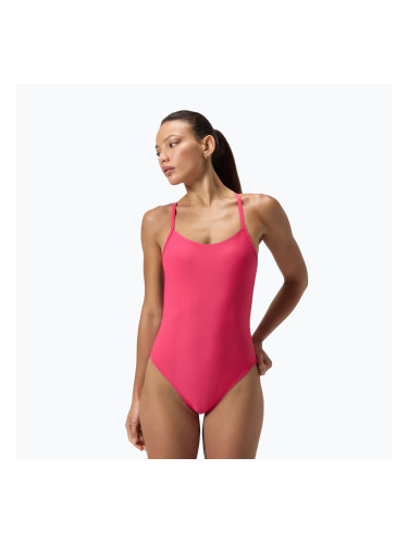 Дамски цял костюм за плуване Speedo Solid Racerback raspberry fill/vermilion/punch