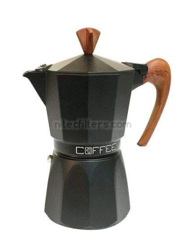 Алуминиева кафеварка серия FASHION WOOD BLACK за 6 кафета, код К932