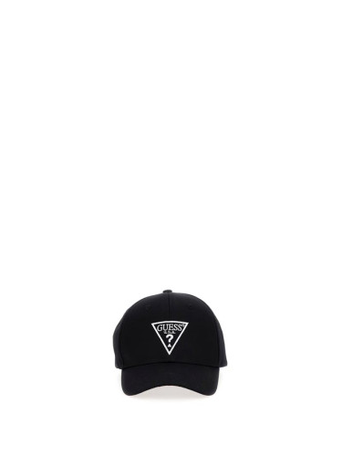 Черна шапка с козирка Guess